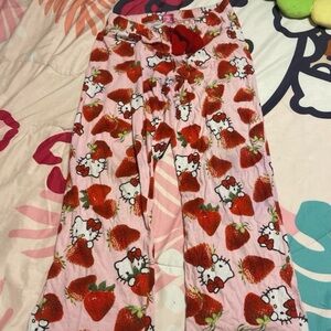 rare sanrio hello kitty strawberry pjs pants